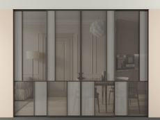 Перегородка Mosaic внутри проёма четырёхстворчатая со скрытым креплением в потолок