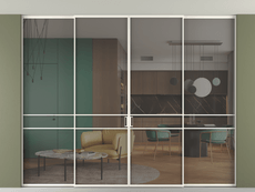 Перегородка Formato внутри проёма скрытое крепление в потолок 4 створки