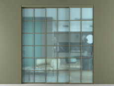 Перегородка Формато внутри проёма 3 створки с синхронным механизмом