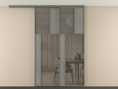 Перегородка Mosaic вдоль стены на потолок телескопик синхро 2