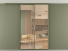 Перегородка Formato вдоль стены на потолок 2 створки с синхронным механизмом