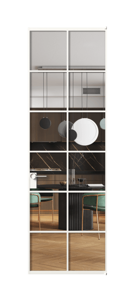 Дверь межкомнатная АЛПЛ040.05 Crystalvision БЕЛ. Цвет Алюминий Белый. Материал Алюминий. Коллекция Formato. Картинка.