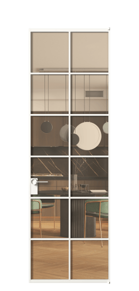 Дверь межкомнатная АЛПЛ040.05 ПРОЗ ОРАНЖ БЕЛ. Цвет Алюминий Белый. Материал Алюминий. Коллекция Formato. Картинка.