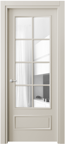 Межкомнатная дверь 8112 МОС Прозрачное стекло. Цвет Матовый облачно-серый. Материал Гладкая эмаль. Коллекция Paris. Фото. Дверь межкомнатная 8112 МОС Прозрачное стекло. Цвет Матовый облачно-серый. Материал Гладкая эмаль. Коллекция Paris. Картинка.