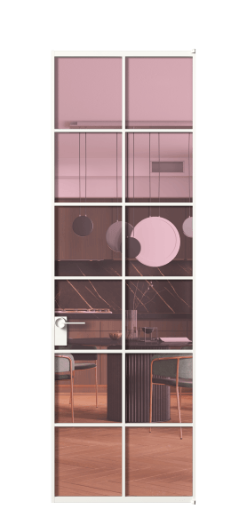 Дверь межкомнатная АЛПЛ040.05 ПРОЗ РОЗ БЕЛ. Цвет Алюминий Белый. Материал Алюминий. Коллекция Formato. Картинка.