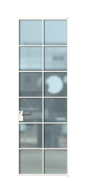 Дверь межкомнатная АЛПЛ040.05 САТ ГОЛ БЕЛ. Цвет Алюминий Белый. Материал Алюминий. Коллекция Formato. Картинка.